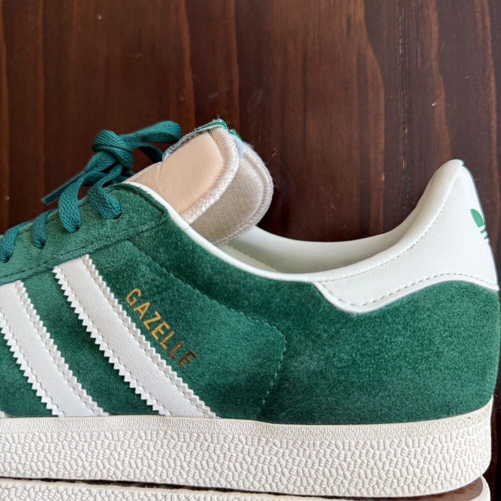Size 10.5 - Adidas Gazelle GY7338 Sneaker Men's Dark Green Suede Lifestyle Shoes - Picture 11 of 13